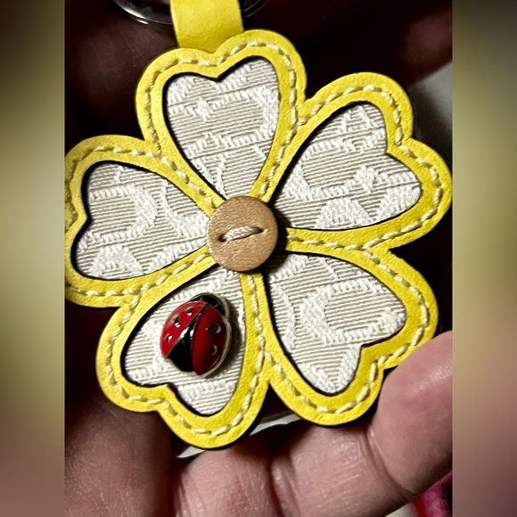 COACH Ladybug Signature C Flower Keychain/Charm - Picture 7 of 8